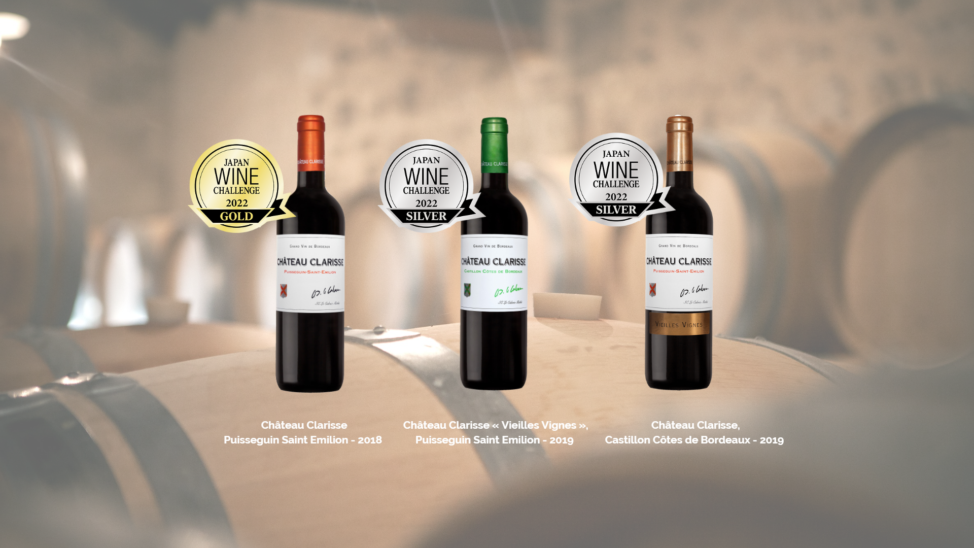 Chateau Clarisse awarded during the Japan Wine Challenge 2022