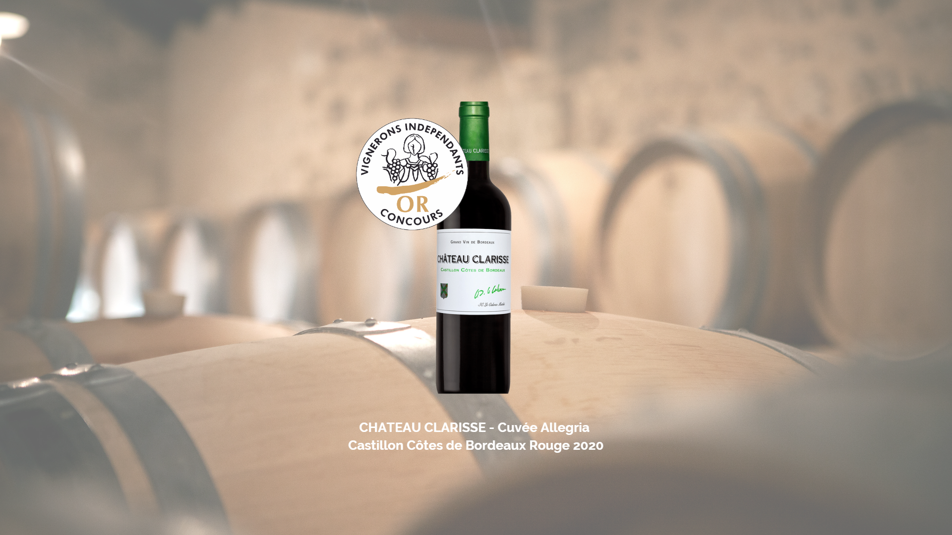 Castillon Côtes de Bordeaux Rouge 2020 médaillé d’or